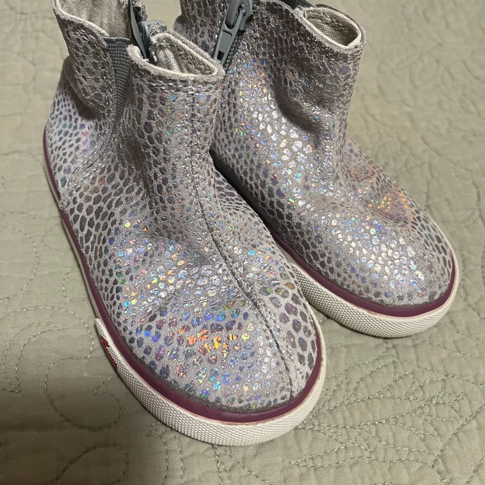 See Kai Run Shimmering Silver Kids Boots